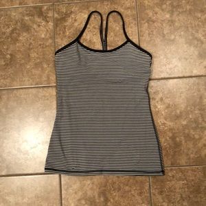 Gray striped Lululemon work out tank